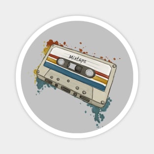 Watercolor Retro Style Mixtape Funky Old School Cassette Magnet